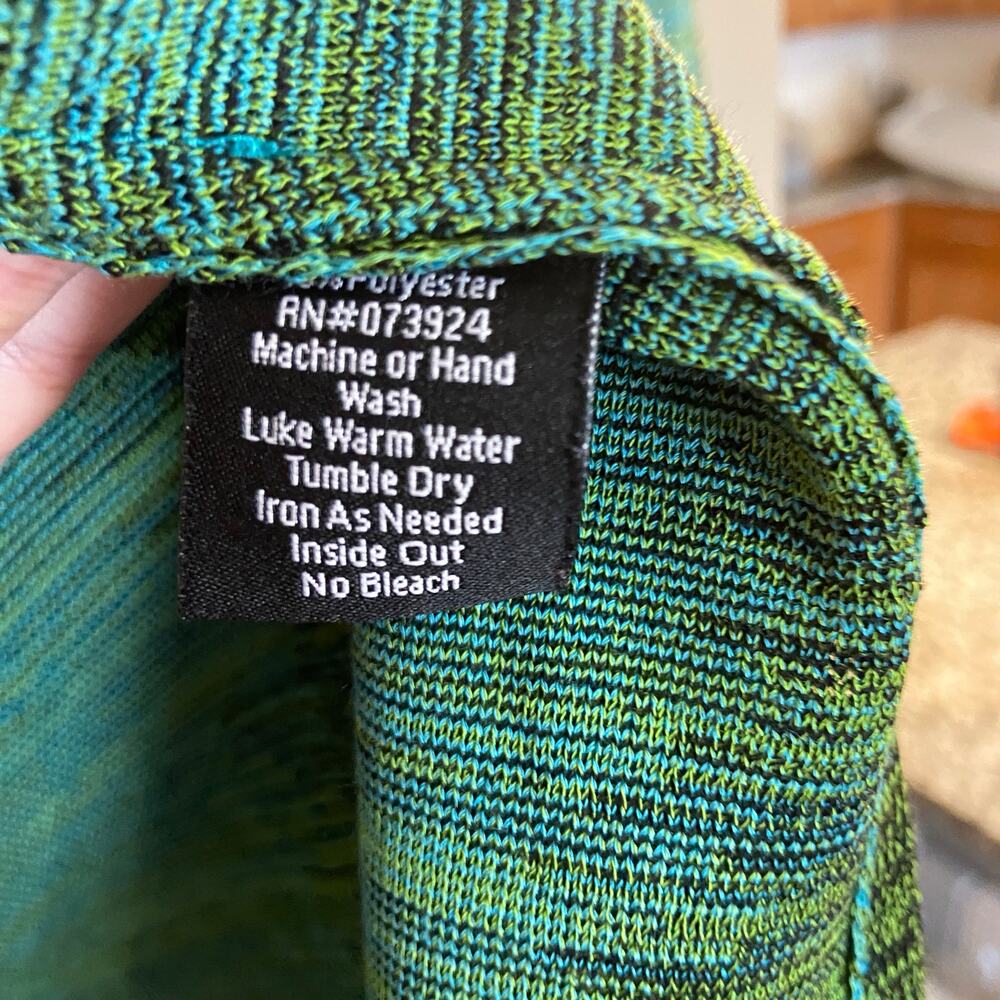 Misook Women's Size Medium Green Patterned Acryli… - image 4